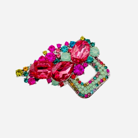 Colorful Rhinestone Brooch - Picture 2 of 4